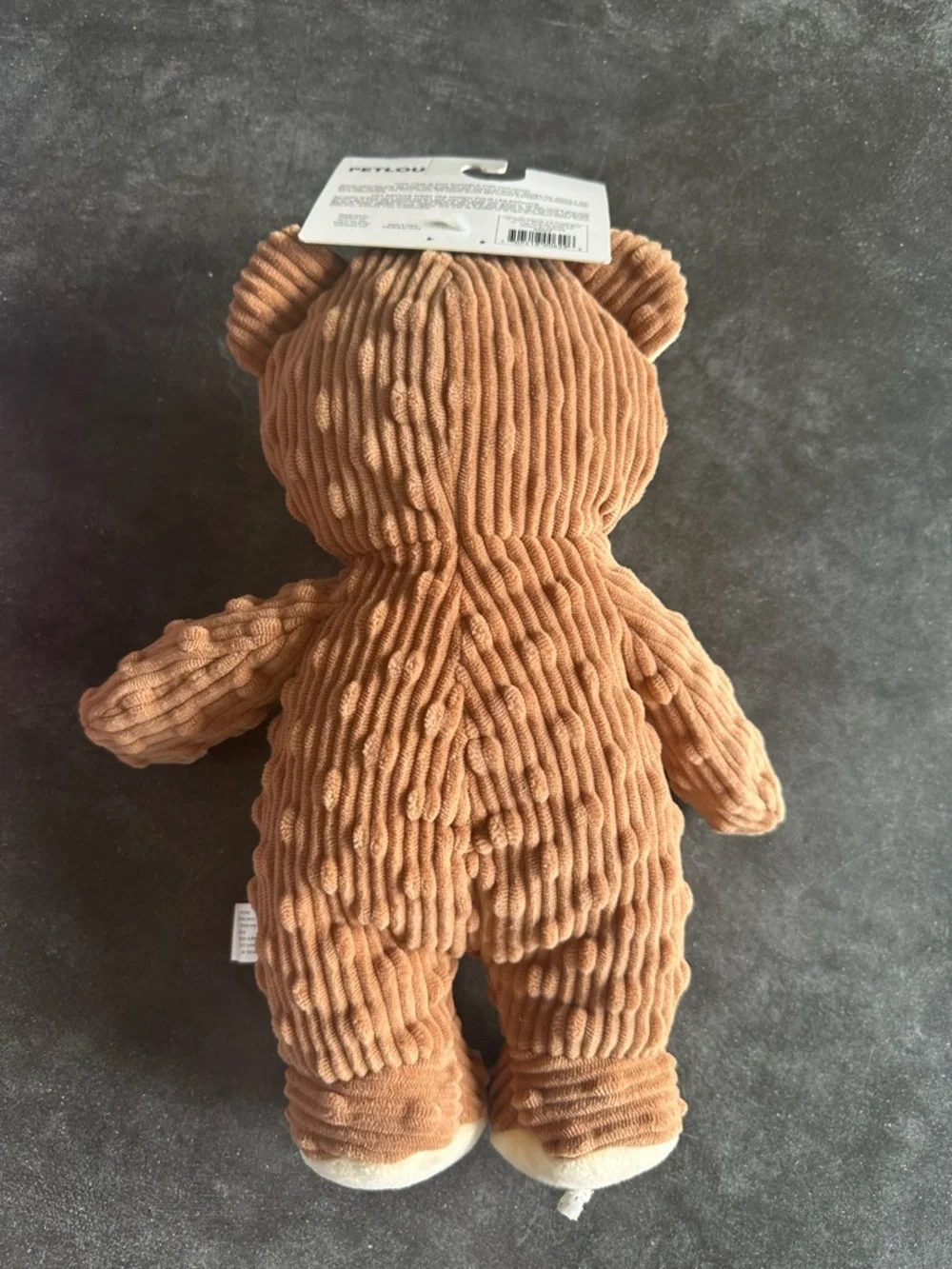 Petlou Brown Dotty‎ and Friend Teddy Bear Dog Toy with Chew-Friendly Belly